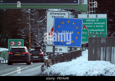 Gries am Brenner, Österreich, Grenzübergang nach Italien auf der Brenner Stockfoto