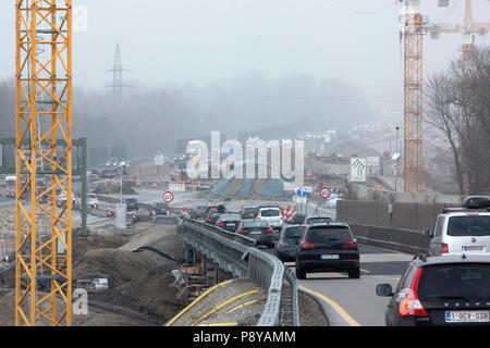 Muenchen, Deutschland, Straße Baustelle auf der Autobahn A8 Stockfoto