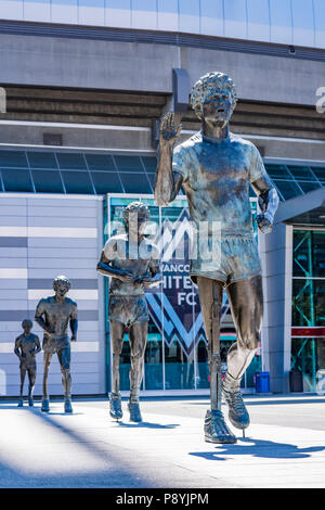 Terry Fox Memorial entworfen von Douglas Coupland, BC Place, Vancouver, Britisch-Kolumbien, Kanada Stockfoto