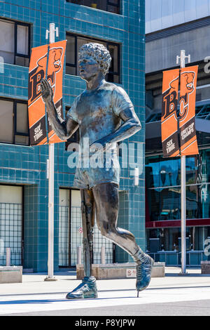 Terry Fox Memorial entworfen von Douglas Coupland, BC Place, Vancouver, Britisch-Kolumbien, Kanada Stockfoto