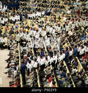 Berlin, DDR, Sitzung des x-ten Parlament der FDJ im Palast der Republik, Großer Saal Stockfoto