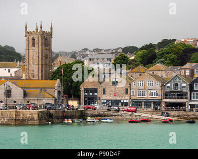 St. Ives, ENGLAND - Juni 19: historische St La's Kirche, in St Ives, Cornwall. In St Ives, Cornwall, England. Juni 2018 19. Stockfoto