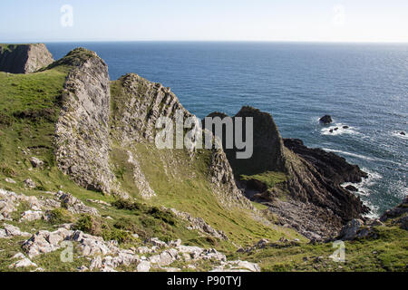 Worm's Head, Rhossili Bay. Spaziergang von Rhossili Bay Port Eynon, Halbinsel Gower (Wales Coast Path) Stockfoto