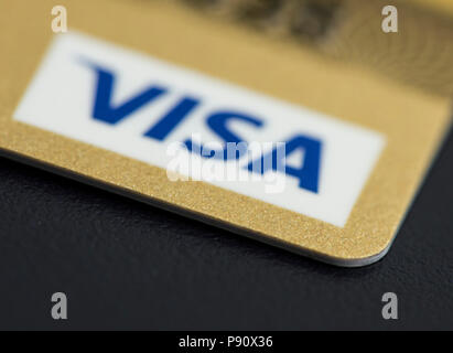 Kreditkarten, Visa-Karte. Stockfoto