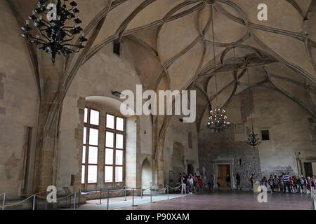 Wladislav Halle, Alter Königspalast, Dritten Hof, Prager Burg, dem Hradschin, Prag, Tschechien (Tschechische Republik), Europa Stockfoto