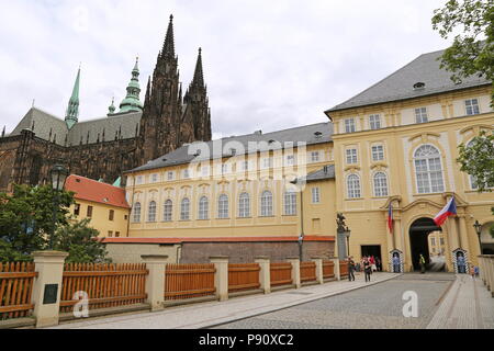 Eingang von Royal Garden, Prager Burg, dem Hradschin, Prag, Tschechien (Tschechische Republik), Europa Stockfoto