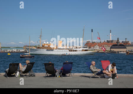 Royal Yacht von langelinie Kai; Kopenhagen; Dänemark Stockfoto