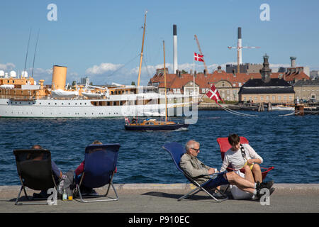 Royal Yacht von langelinie Kai; Kopenhagen; Dänemark Stockfoto