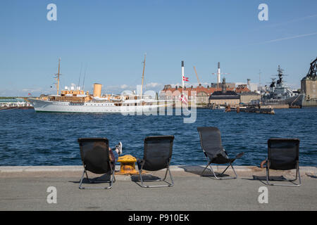 Royal Yacht von langelinie Kai; Kopenhagen; Dänemark Stockfoto