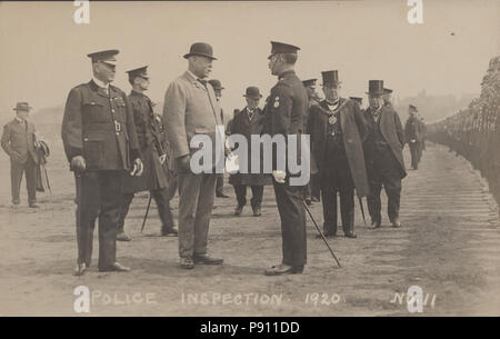 Jahrgang Foto: 1920 Manchester Polizei Inspektion Stockfoto