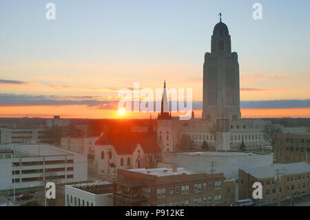 Nebraska Capitol Dezember 25th, 2006 Von Cornhusker Hotel Zimmer Stockfoto