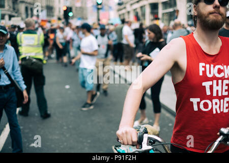 London, United Kingdon. 13. Juli 2018. 100.000 protestieren in London gegen den Besuch von US-Präsident Donald Trump Credit: Tom Leighton/Alamy leben Nachrichten Stockfoto