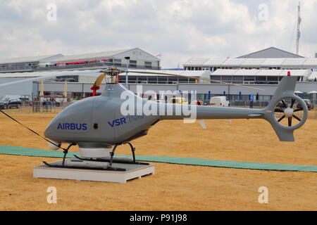 Farnborough, Großbritannien, 14. Juli 2018. Der Airbus VSR700, eine unbemannte Drohne, die bis zu 13 Stunden in den Himmel bedienen kann. Quelle: Uwe Deffner/Alamy leben Nachrichten Stockfoto