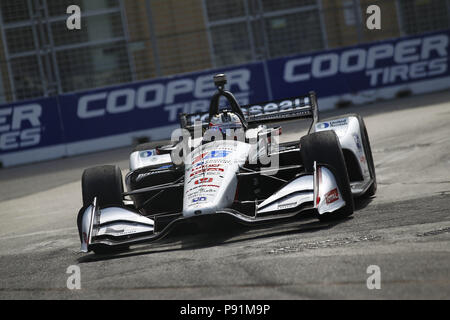 Toronto, Ontario, Kanada. 14. Juli 2018. GRAHAM RAHAL (15) der Vereinigten Staaten zu dem Titel für das Honda Indy Toronto an Straßen von Toronto in Toronto, Ontario zu üben. Credit: Justin R. Noe Asp Inc/ASP/ZUMA Draht/Alamy leben Nachrichten Stockfoto