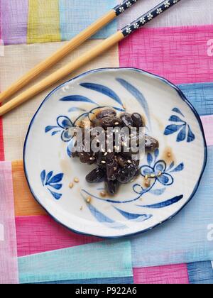 Asiatische Lebensmittel gegart bean Sojasoße Stockfoto
