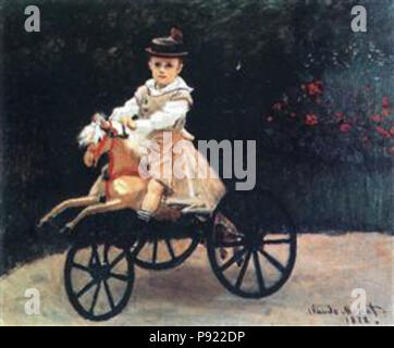 . 422 Monet-Jean-Claude Monet-auf-einen-mechanisch-Pferd Stockfoto