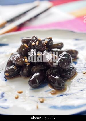 Asiatische Lebensmittel gegart bean Sojasoße Stockfoto