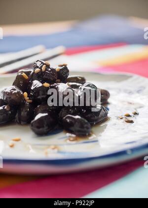 Asiatische Lebensmittel gegart bean Sojasoße Stockfoto