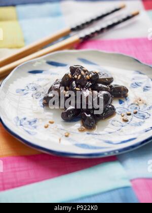 Asiatische Lebensmittel gegart bean Sojasoße Stockfoto