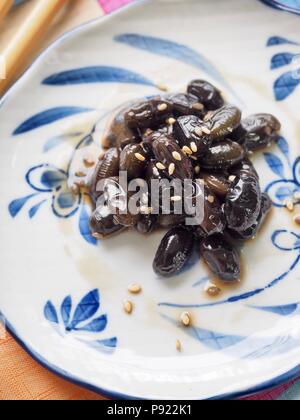 Asiatische Lebensmittel gegart bean Sojasoße Stockfoto