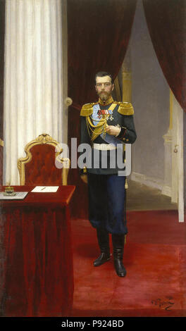 . 433 Nikolai II. von Russland von I. Repin (1895, Hermitage) Stockfoto