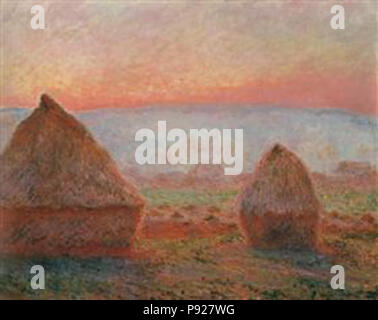 . 422 Monet - heuballen - an - giverny - - Abend - Sun Stockfoto