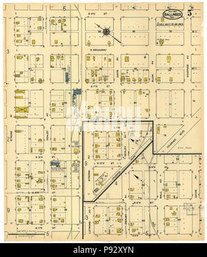 491 Sanborn Feuerversicherung Karte von Ballinger, Runnels County, Texas. LOC Sanborn 08417 005-5 Stockfoto