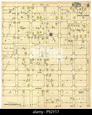 491 Sanborn Feuerversicherung Karte von Ballinger, Runnels County, Texas. LOC Sanborn 08417 005-8 Stockfoto