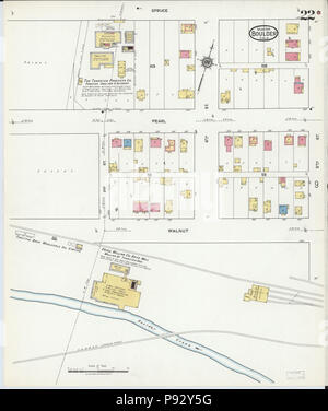 493 Sanborn Feuerversicherung Karte aus Boulder, Boulder County, Colorado. LOC Sanborn 00958 008-22 Stockfoto