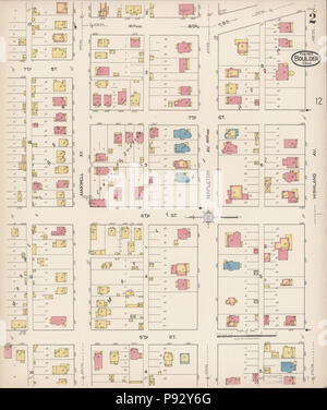 493 Sanborn Feuerversicherung Karte aus Boulder, Boulder County, Colorado. LOC Sanborn 00958 009-2 Stockfoto