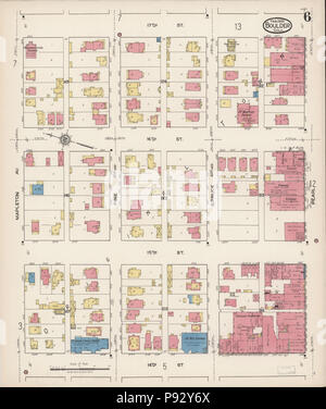 493 Sanborn Feuerversicherung Karte aus Boulder, Boulder County, Colorado. LOC Sanborn 00958 009-6 Stockfoto