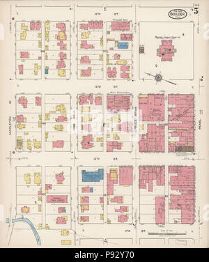 493 Sanborn Feuerversicherung Karte aus Boulder, Boulder County, Colorado. LOC Sanborn 00958 009-5 Stockfoto