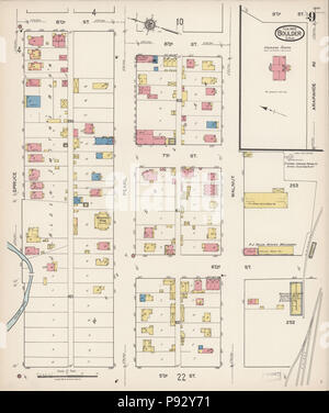 493 Sanborn Feuerversicherung Karte aus Boulder, Boulder County, Colorado. LOC Sanborn 00958 009-9 Stockfoto