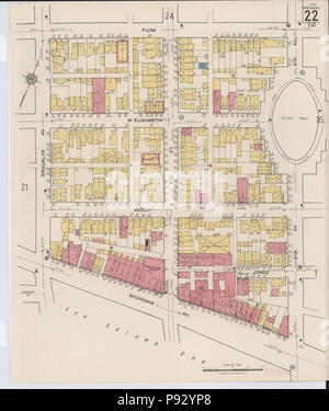 496 Sanborn Feuerversicherung Karte aus Detroit, Wayne County, Michigan. LOC Sanborn 03985 027-23 Stockfoto