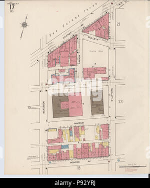 496 Sanborn Feuerversicherung Karte aus Detroit, Wayne County, Michigan. LOC Sanborn 03985 031-18 Stockfoto