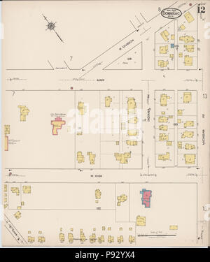 497 Sanborn Feuerversicherung Karte von Dowagiac, Cass County, Michigan. LOC Sanborn 03988 006-12 Stockfoto
