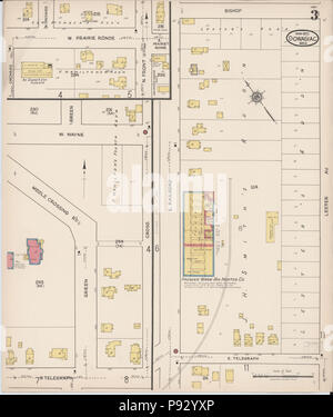 497 Sanborn Feuerversicherung Karte von Dowagiac, Cass County, Michigan. LOC Sanborn 03988006-3 Stockfoto