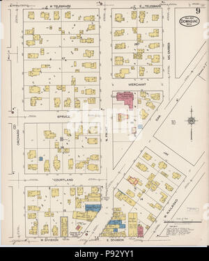 497 Sanborn Feuerversicherung Karte von Dowagiac, Cass County, Michigan. LOC Sanborn 03988 006-9 Stockfoto