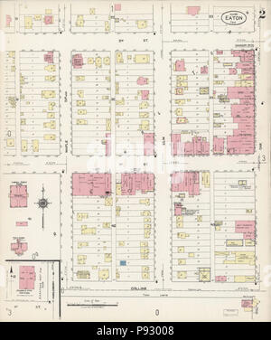 497 Sanborn Feuerversicherung Karte von Eaton, Weld County, Colorado. LOC Sanborn 00988 006-2 Stockfoto