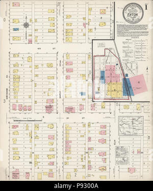 497 Sanborn Feuerversicherung Karte von Eaton, Weld County, Colorado. LOC Sanborn 00988006-1 Stockfoto