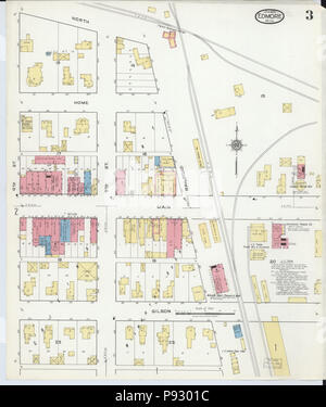 497 Sanborn Feuerversicherung Karte von Edmore, Elbert County, Michigan. LOC Sanborn 03996004-3 Stockfoto