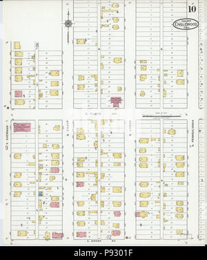 497 Sanborn Feuerversicherung Karte aus Englewood, Arapahoe County, Colorado. LOC Sanborn 00990 001-10 Stockfoto