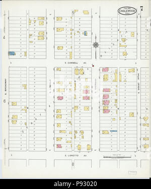 497 Sanborn Feuerversicherung Karte aus Englewood, Arapahoe County, Colorado. LOC Sanborn 00990 001-7 Stockfoto