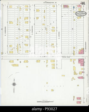 497 Sanborn Feuerversicherung Karte aus Englewood, Arapahoe County, Colorado. LOC Sanborn 00990 001-16 Stockfoto