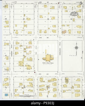498 Sanborn Feuerversicherung Karte von Evart, Osceola County, Michigan. LOC Sanborn 04002 005-3 Stockfoto