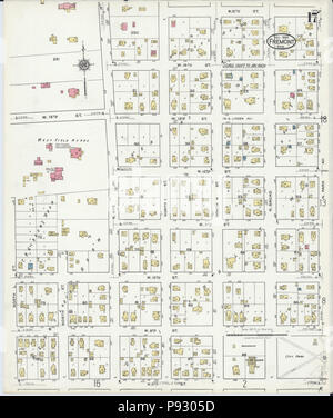 498 Sanborn Feuerversicherung Karte von Fremont, Dodge County, Nebraska. LOC Sanborn 05183 008-17 Stockfoto