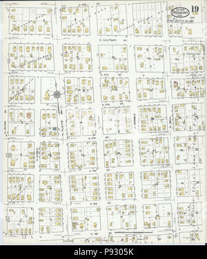 498 Sanborn Feuerversicherung Karte von Fremont, Dodge County, Nebraska. LOC Sanborn 05183 008-19 Stockfoto