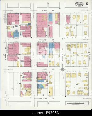 498 Sanborn Feuerversicherung Karte von Fremont, Dodge County, Nebraska. LOC Sanborn 05183 008-6 Stockfoto