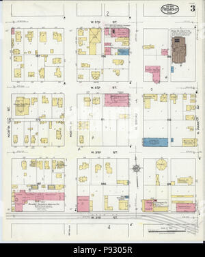 498 Sanborn Feuerversicherung Karte von Fremont, Dodge County, Nebraska. LOC Sanborn 05183008-3 Stockfoto