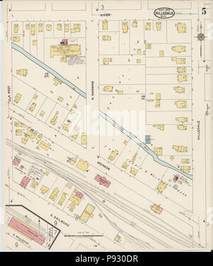 500 Sanborn Feuerversicherung Karte aus, Hillsdale Hillsdale County, Michigan. LOC Sanborn 04040 006-5 Stockfoto